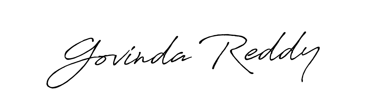 Govinda Reddy stylish signature style. Best Handwritten Sign (Antro_Vectra_Bolder) for my name. Handwritten Signature Collection Ideas for my name Govinda Reddy. Govinda Reddy signature style 7 images and pictures png