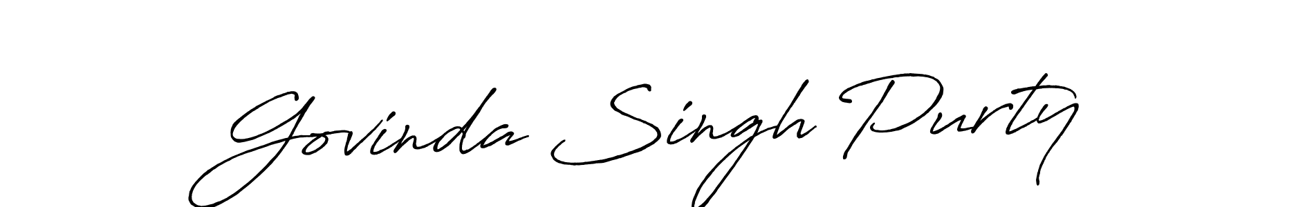 Make a short Govinda Singh Purty signature style. Manage your documents anywhere anytime using Antro_Vectra_Bolder. Create and add eSignatures, submit forms, share and send files easily. Govinda Singh Purty signature style 7 images and pictures png