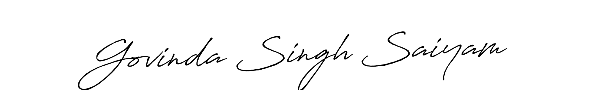 How to make Govinda Singh Saiyam signature? Antro_Vectra_Bolder is a professional autograph style. Create handwritten signature for Govinda Singh Saiyam name. Govinda Singh Saiyam signature style 7 images and pictures png