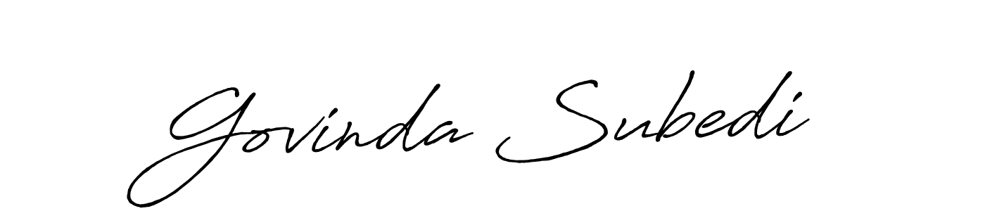 Govinda Subedi stylish signature style. Best Handwritten Sign (Antro_Vectra_Bolder) for my name. Handwritten Signature Collection Ideas for my name Govinda Subedi. Govinda Subedi signature style 7 images and pictures png