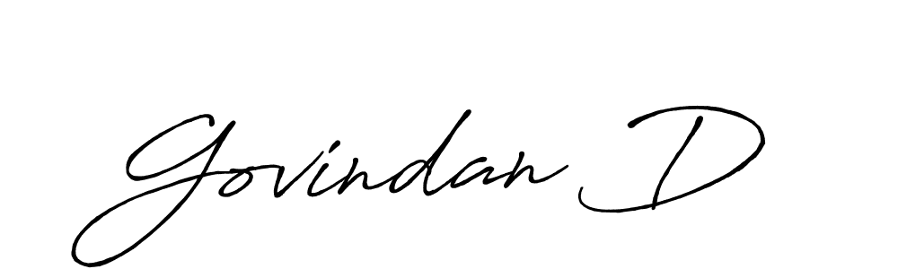 Also we have Govindan D name is the best signature style. Create professional handwritten signature collection using Antro_Vectra_Bolder autograph style. Govindan D signature style 7 images and pictures png