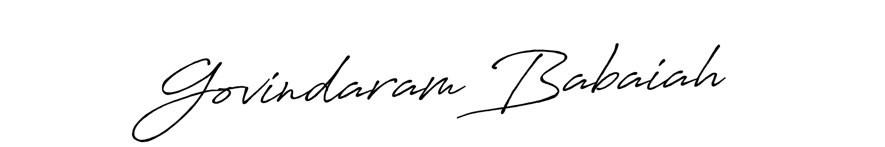 Antro_Vectra_Bolder is a professional signature style that is perfect for those who want to add a touch of class to their signature. It is also a great choice for those who want to make their signature more unique. Get Govindaram Babaiah name to fancy signature for free. Govindaram Babaiah signature style 7 images and pictures png