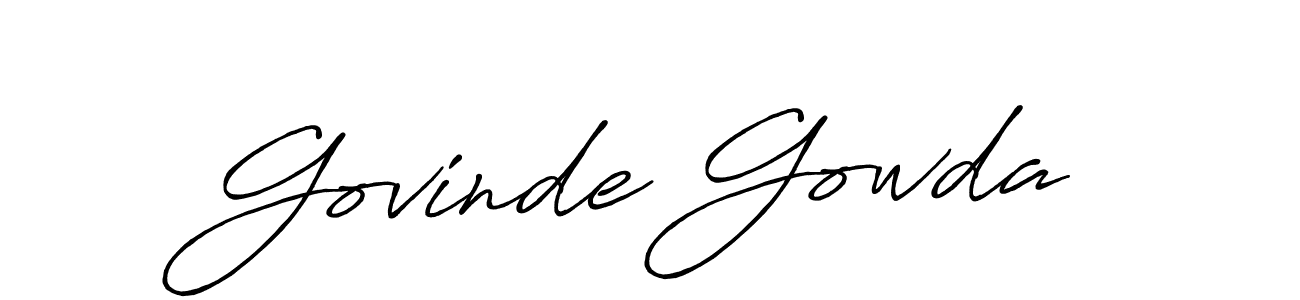 Govinde Gowda stylish signature style. Best Handwritten Sign (Antro_Vectra_Bolder) for my name. Handwritten Signature Collection Ideas for my name Govinde Gowda. Govinde Gowda signature style 7 images and pictures png