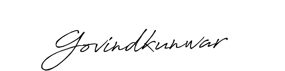 Create a beautiful signature design for name Govindkunwar. With this signature (Antro_Vectra_Bolder) fonts, you can make a handwritten signature for free. Govindkunwar signature style 7 images and pictures png