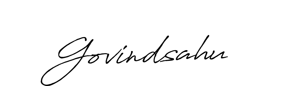 Make a beautiful signature design for name Govindsahu. With this signature (Antro_Vectra_Bolder) style, you can create a handwritten signature for free. Govindsahu signature style 7 images and pictures png