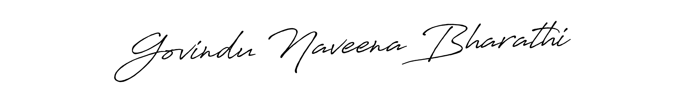 How to make Govindu Naveena Bharathi name signature. Use Antro_Vectra_Bolder style for creating short signs online. This is the latest handwritten sign. Govindu Naveena Bharathi signature style 7 images and pictures png
