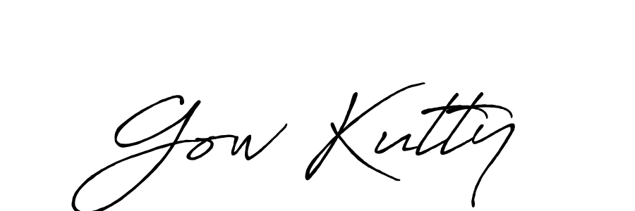 How to make Gow Kutty name signature. Use Antro_Vectra_Bolder style for creating short signs online. This is the latest handwritten sign. Gow Kutty signature style 7 images and pictures png