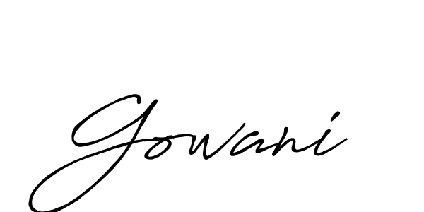 Make a beautiful signature design for name Gowani. With this signature (Antro_Vectra_Bolder) style, you can create a handwritten signature for free. Gowani signature style 7 images and pictures png