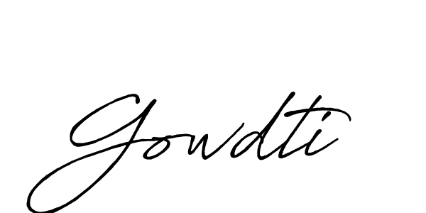 Create a beautiful signature design for name Gowdti. With this signature (Antro_Vectra_Bolder) fonts, you can make a handwritten signature for free. Gowdti signature style 7 images and pictures png