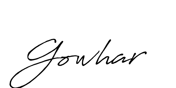 Create a beautiful signature design for name Gowhar. With this signature (Antro_Vectra_Bolder) fonts, you can make a handwritten signature for free. Gowhar signature style 7 images and pictures png