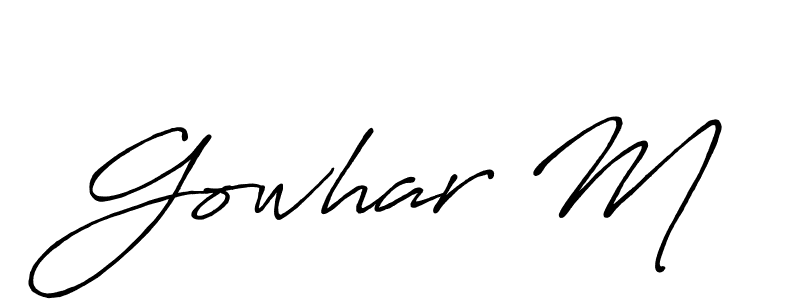 How to make Gowhar M signature? Antro_Vectra_Bolder is a professional autograph style. Create handwritten signature for Gowhar M name. Gowhar M signature style 7 images and pictures png