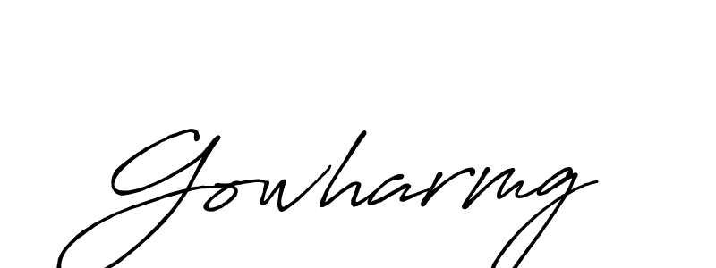 if you are searching for the best signature style for your name Gowharmg. so please give up your signature search. here we have designed multiple signature styles  using Antro_Vectra_Bolder. Gowharmg signature style 7 images and pictures png