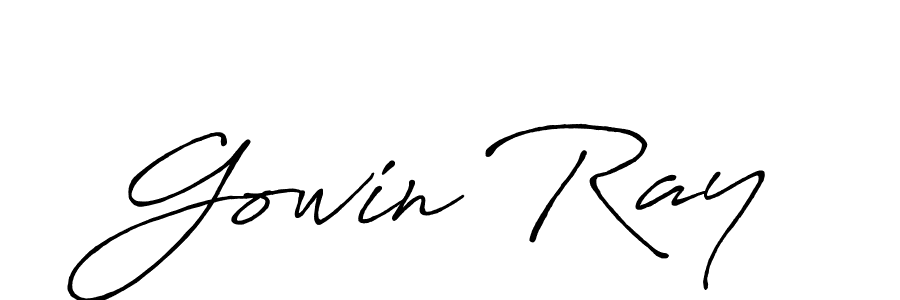 Make a beautiful signature design for name Gowin Ray. With this signature (Antro_Vectra_Bolder) style, you can create a handwritten signature for free. Gowin Ray signature style 7 images and pictures png