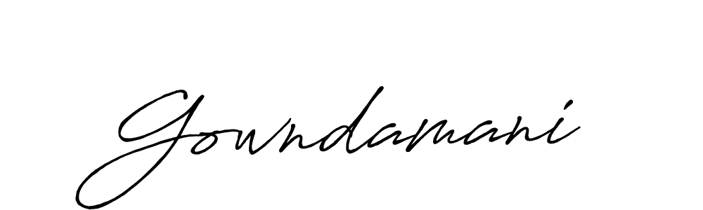 How to make Gowndamani name signature. Use Antro_Vectra_Bolder style for creating short signs online. This is the latest handwritten sign. Gowndamani signature style 7 images and pictures png