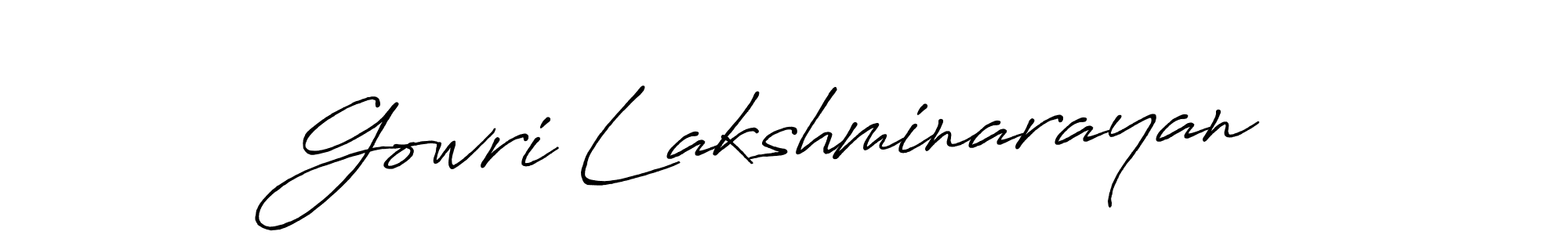 Make a beautiful signature design for name Gowri Lakshminarayan. With this signature (Antro_Vectra_Bolder) style, you can create a handwritten signature for free. Gowri Lakshminarayan signature style 7 images and pictures png