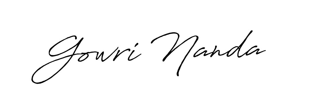 How to make Gowri Nanda signature? Antro_Vectra_Bolder is a professional autograph style. Create handwritten signature for Gowri Nanda name. Gowri Nanda signature style 7 images and pictures png