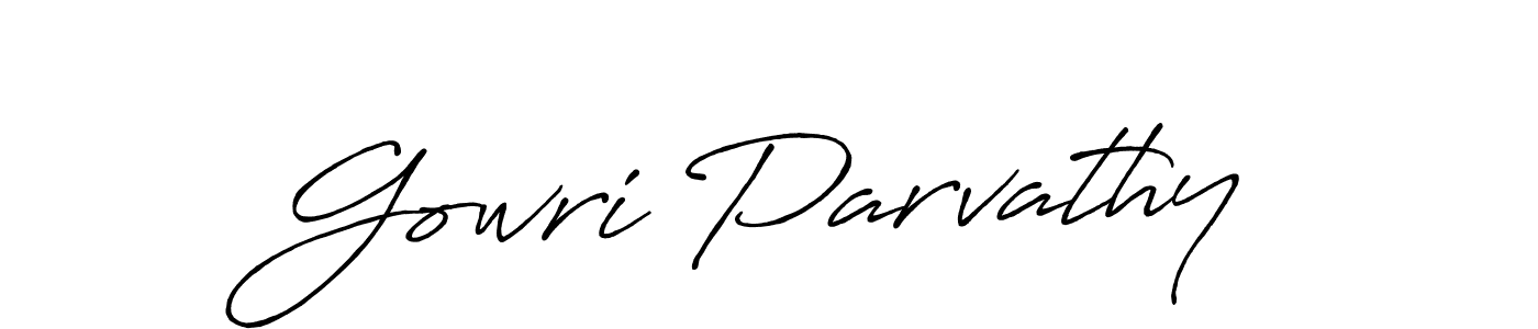It looks lik you need a new signature style for name Gowri Parvathy. Design unique handwritten (Antro_Vectra_Bolder) signature with our free signature maker in just a few clicks. Gowri Parvathy signature style 7 images and pictures png
