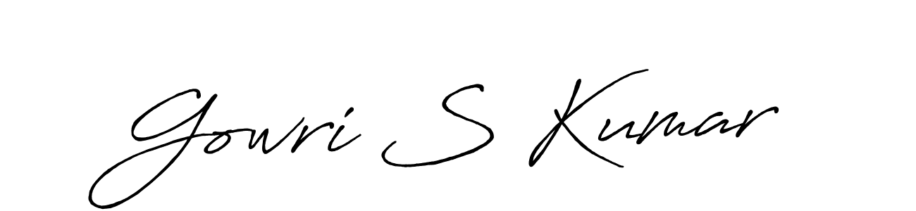 How to make Gowri S Kumar name signature. Use Antro_Vectra_Bolder style for creating short signs online. This is the latest handwritten sign. Gowri S Kumar signature style 7 images and pictures png