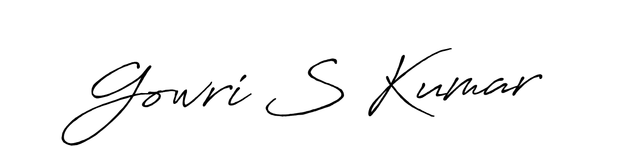 Use a signature maker to create a handwritten signature online. With this signature software, you can design (Antro_Vectra_Bolder) your own signature for name Gowri S Kumar. Gowri S Kumar signature style 7 images and pictures png