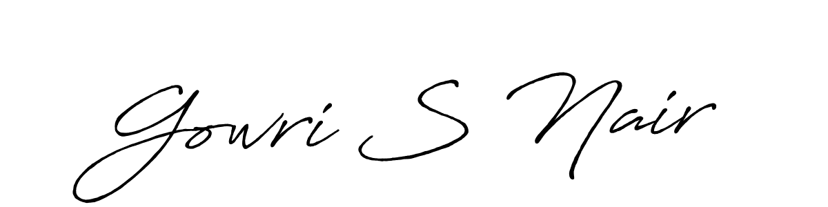 It looks lik you need a new signature style for name Gowri S Nair. Design unique handwritten (Antro_Vectra_Bolder) signature with our free signature maker in just a few clicks. Gowri S Nair signature style 7 images and pictures png