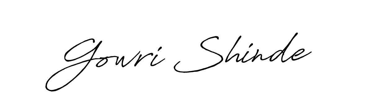You should practise on your own different ways (Antro_Vectra_Bolder) to write your name (Gowri Shinde) in signature. don't let someone else do it for you. Gowri Shinde signature style 7 images and pictures png