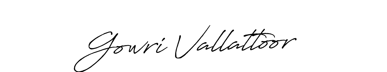 How to make Gowri Vallattoor signature? Antro_Vectra_Bolder is a professional autograph style. Create handwritten signature for Gowri Vallattoor name. Gowri Vallattoor signature style 7 images and pictures png