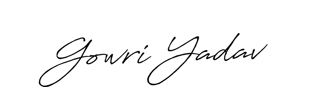 Similarly Antro_Vectra_Bolder is the best handwritten signature design. Signature creator online .You can use it as an online autograph creator for name Gowri Yadav. Gowri Yadav signature style 7 images and pictures png
