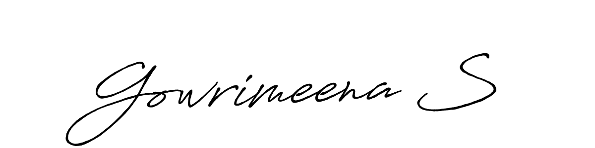 Also You can easily find your signature by using the search form. We will create Gowrimeena S name handwritten signature images for you free of cost using Antro_Vectra_Bolder sign style. Gowrimeena S signature style 7 images and pictures png