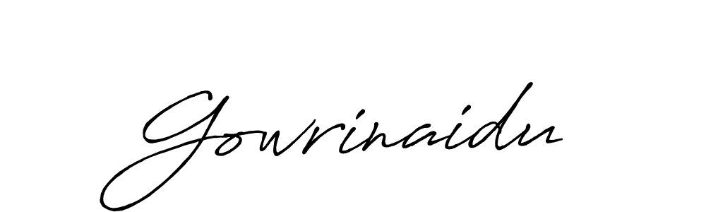Create a beautiful signature design for name Gowrinaidu. With this signature (Antro_Vectra_Bolder) fonts, you can make a handwritten signature for free. Gowrinaidu signature style 7 images and pictures png
