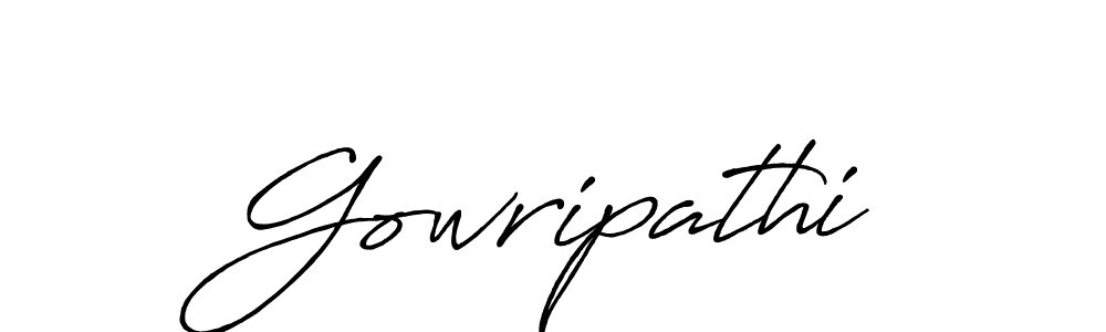 Create a beautiful signature design for name Gowripathi. With this signature (Antro_Vectra_Bolder) fonts, you can make a handwritten signature for free. Gowripathi signature style 7 images and pictures png