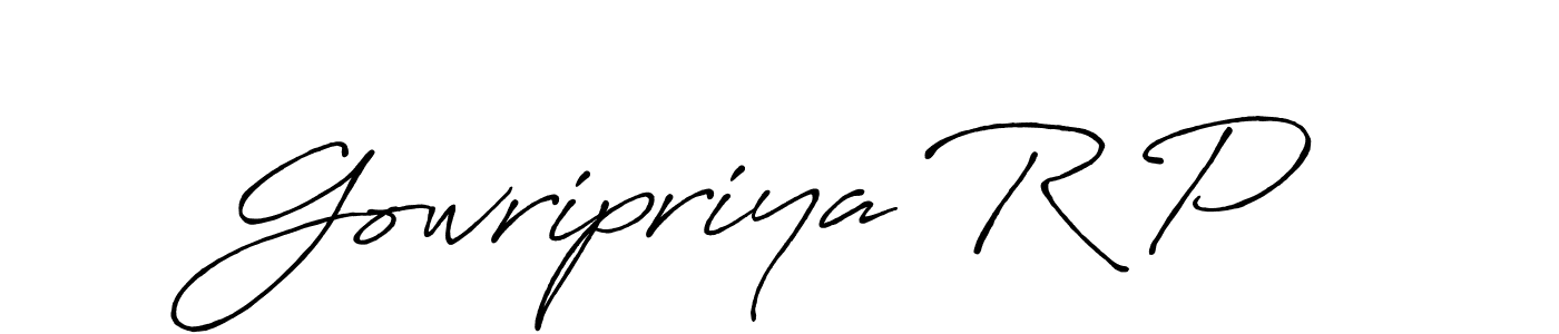 Also You can easily find your signature by using the search form. We will create Gowripriya R P name handwritten signature images for you free of cost using Antro_Vectra_Bolder sign style. Gowripriya R P signature style 7 images and pictures png