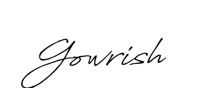 Also You can easily find your signature by using the search form. We will create Gowrish name handwritten signature images for you free of cost using Antro_Vectra_Bolder sign style. Gowrish signature style 7 images and pictures png