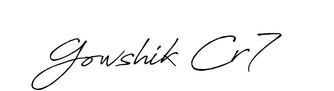 Also You can easily find your signature by using the search form. We will create Gowshik Cr7 name handwritten signature images for you free of cost using Antro_Vectra_Bolder sign style. Gowshik Cr7 signature style 7 images and pictures png