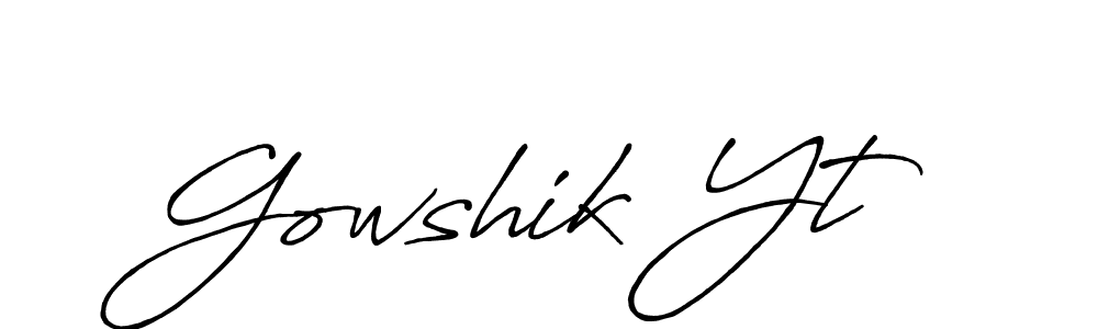This is the best signature style for the Gowshik Yt name. Also you like these signature font (Antro_Vectra_Bolder). Mix name signature. Gowshik Yt signature style 7 images and pictures png