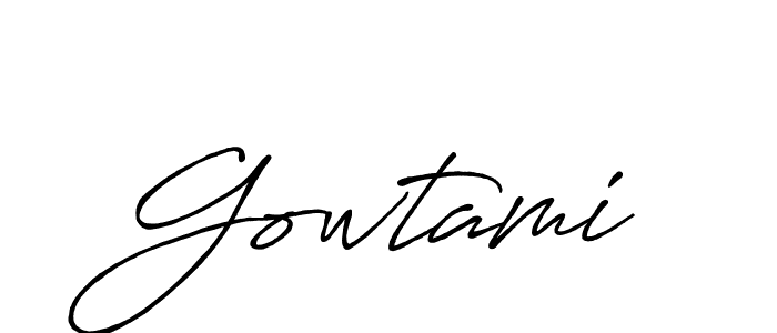 How to make Gowtami name signature. Use Antro_Vectra_Bolder style for creating short signs online. This is the latest handwritten sign. Gowtami signature style 7 images and pictures png