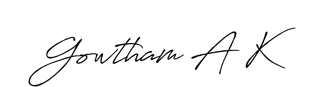 Design your own signature with our free online signature maker. With this signature software, you can create a handwritten (Antro_Vectra_Bolder) signature for name Gowtham A K. Gowtham A K signature style 7 images and pictures png