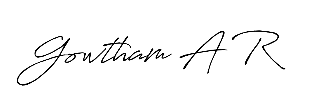 How to make Gowtham A R name signature. Use Antro_Vectra_Bolder style for creating short signs online. This is the latest handwritten sign. Gowtham A R signature style 7 images and pictures png