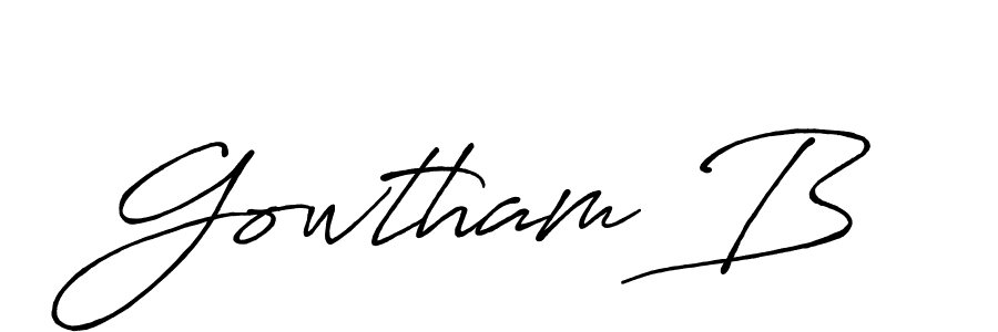 Create a beautiful signature design for name Gowtham B. With this signature (Antro_Vectra_Bolder) fonts, you can make a handwritten signature for free. Gowtham B signature style 7 images and pictures png