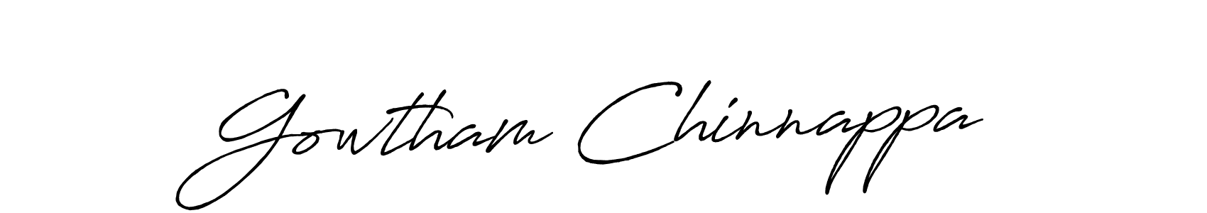 Create a beautiful signature design for name Gowtham Chinnappa. With this signature (Antro_Vectra_Bolder) fonts, you can make a handwritten signature for free. Gowtham Chinnappa signature style 7 images and pictures png