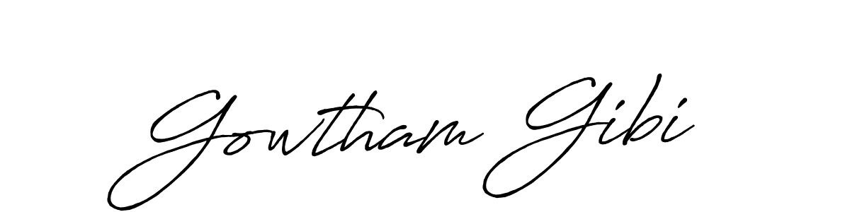 Use a signature maker to create a handwritten signature online. With this signature software, you can design (Antro_Vectra_Bolder) your own signature for name Gowtham Gibi. Gowtham Gibi signature style 7 images and pictures png