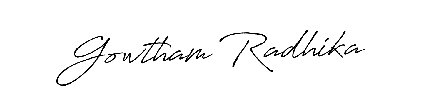 Use a signature maker to create a handwritten signature online. With this signature software, you can design (Antro_Vectra_Bolder) your own signature for name Gowtham Radhika. Gowtham Radhika signature style 7 images and pictures png