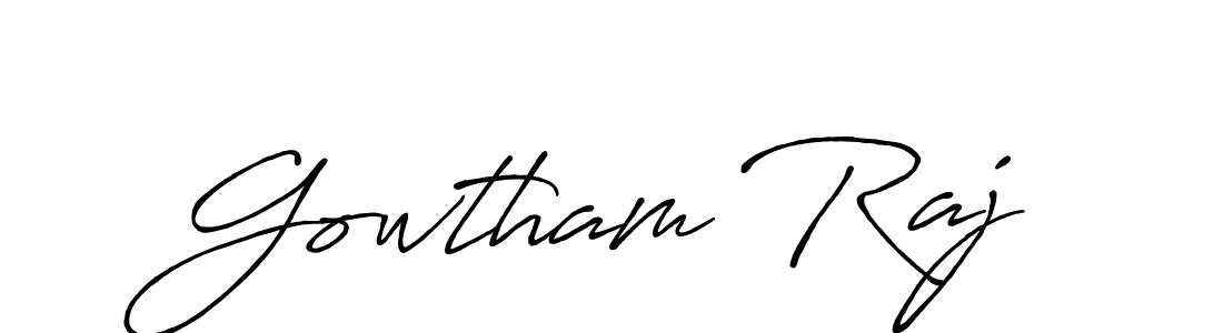 Make a beautiful signature design for name Gowtham Raj. With this signature (Antro_Vectra_Bolder) style, you can create a handwritten signature for free. Gowtham Raj signature style 7 images and pictures png