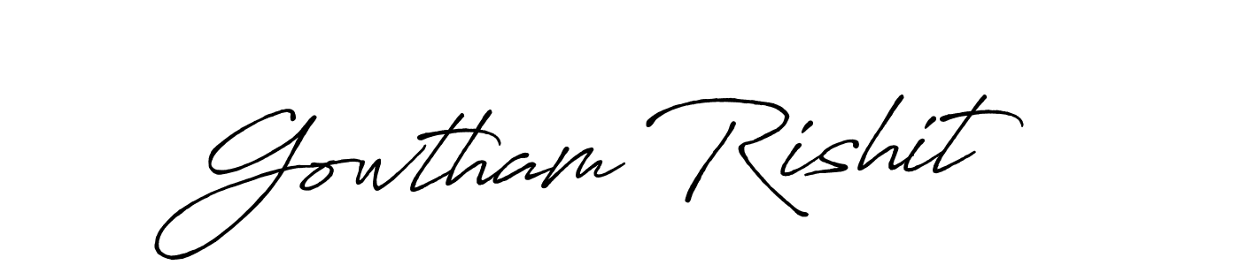 Also You can easily find your signature by using the search form. We will create Gowtham Rishit name handwritten signature images for you free of cost using Antro_Vectra_Bolder sign style. Gowtham Rishit signature style 7 images and pictures png