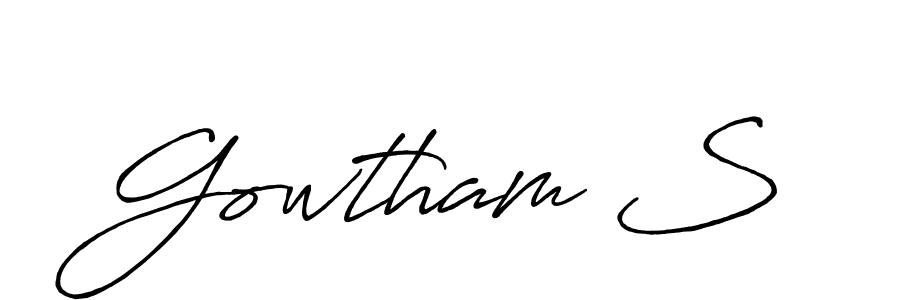 Create a beautiful signature design for name Gowtham S. With this signature (Antro_Vectra_Bolder) fonts, you can make a handwritten signature for free. Gowtham S signature style 7 images and pictures png