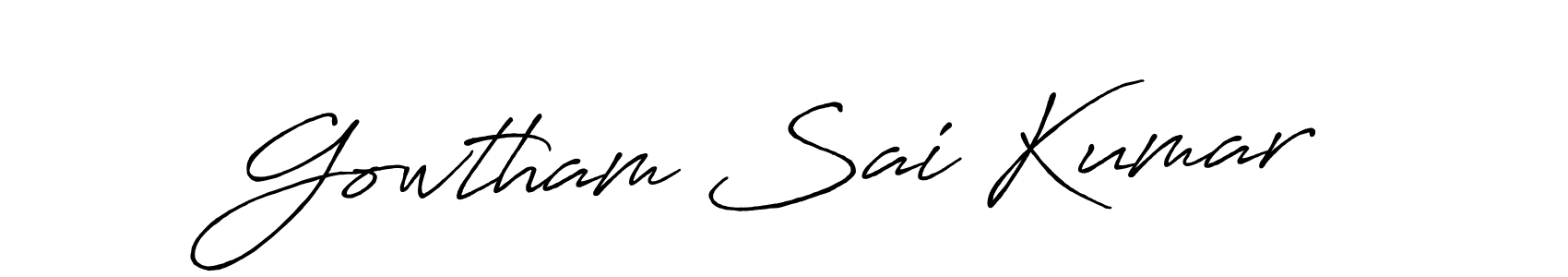 Make a beautiful signature design for name Gowtham Sai Kumar. With this signature (Antro_Vectra_Bolder) style, you can create a handwritten signature for free. Gowtham Sai Kumar signature style 7 images and pictures png