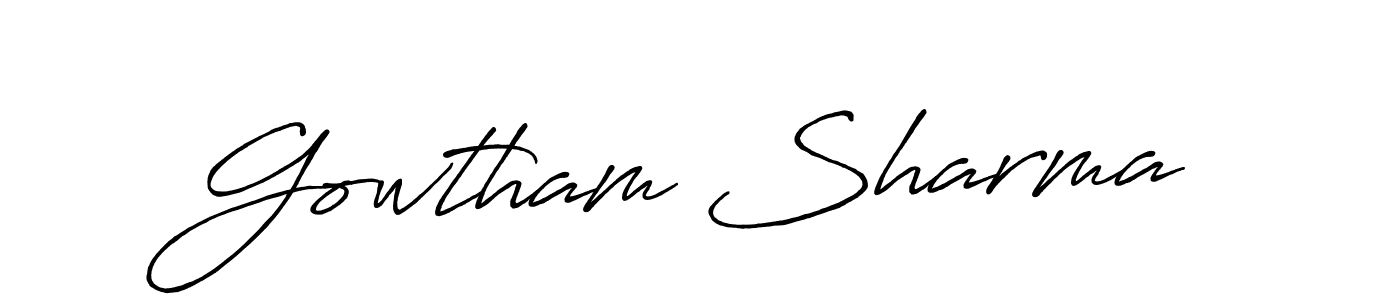 Design your own signature with our free online signature maker. With this signature software, you can create a handwritten (Antro_Vectra_Bolder) signature for name Gowtham Sharma. Gowtham Sharma signature style 7 images and pictures png