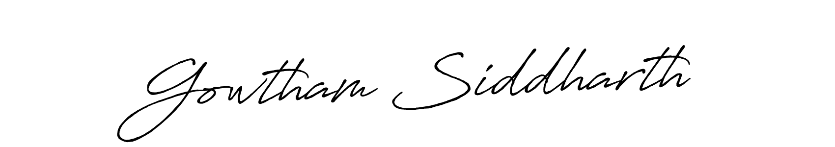Gowtham Siddharth stylish signature style. Best Handwritten Sign (Antro_Vectra_Bolder) for my name. Handwritten Signature Collection Ideas for my name Gowtham Siddharth. Gowtham Siddharth signature style 7 images and pictures png