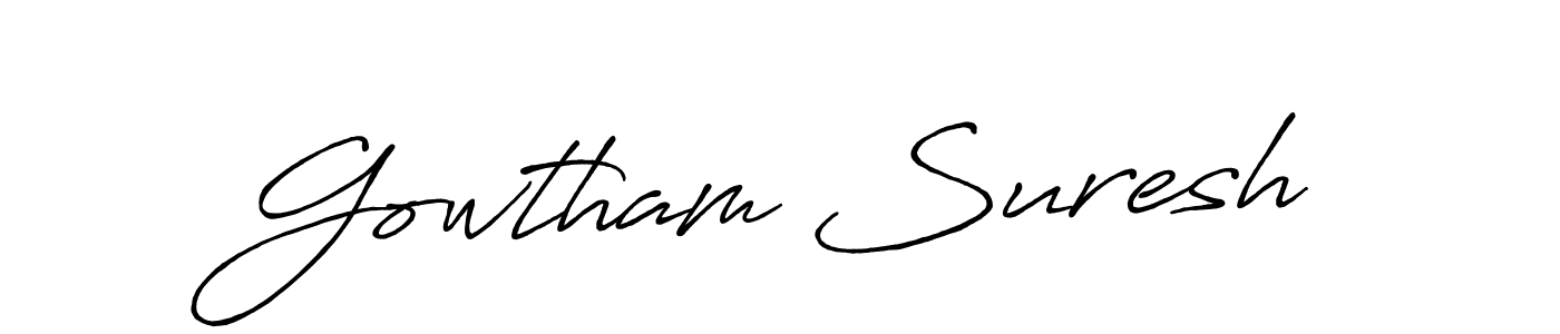 Gowtham Suresh stylish signature style. Best Handwritten Sign (Antro_Vectra_Bolder) for my name. Handwritten Signature Collection Ideas for my name Gowtham Suresh. Gowtham Suresh signature style 7 images and pictures png