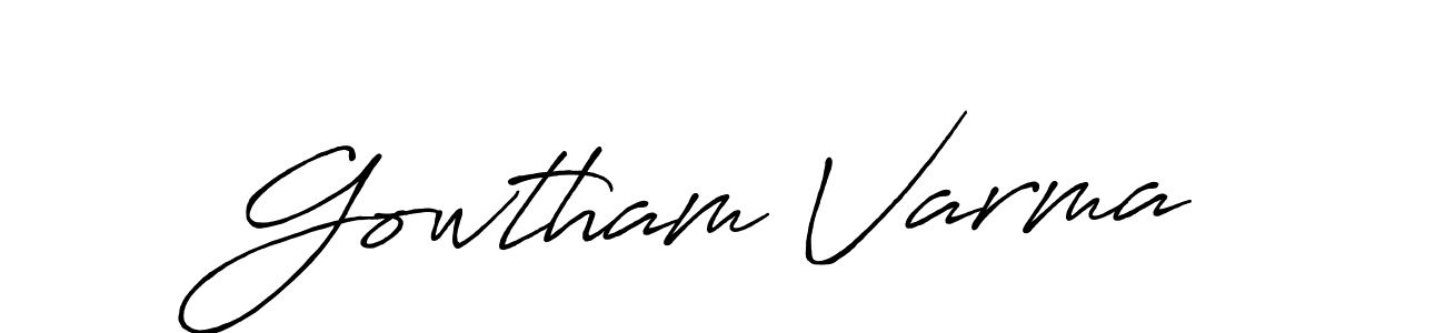 Use a signature maker to create a handwritten signature online. With this signature software, you can design (Antro_Vectra_Bolder) your own signature for name Gowtham Varma. Gowtham Varma signature style 7 images and pictures png