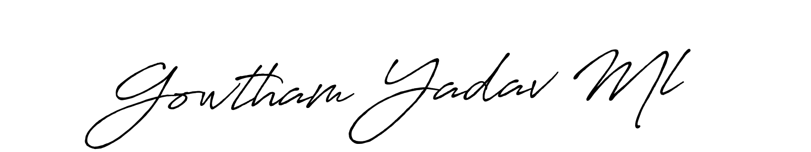 Also we have Gowtham Yadav Ml name is the best signature style. Create professional handwritten signature collection using Antro_Vectra_Bolder autograph style. Gowtham Yadav Ml signature style 7 images and pictures png